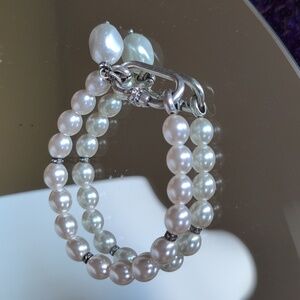 Silver Pearl Bracelet